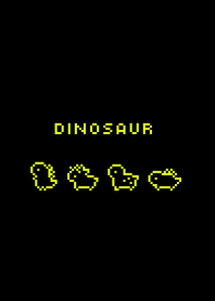 Pixel Dinosaur /black, yellow line
