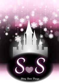 【S&S】イニシャル❤️雪の城-ピンク-