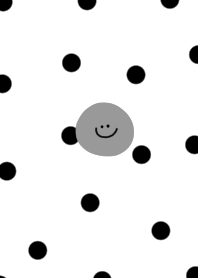 white and black polka dots. Smile.