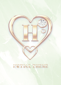 [ H ] Heart Charm & Initial  - Green