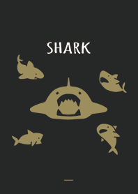 黒 ゴールド: サメのシンプルな着せ替え