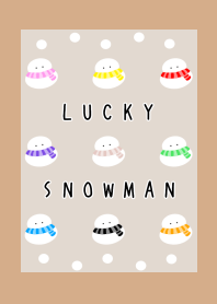 NINE LUCKY SNOWMEN-SNOWMAN-LIGHT BROWNj