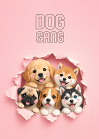 Kawaii Dog Gang in Pink Theme