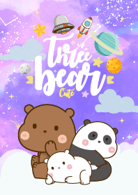 Bear Cute Galaxy Magenta Cloud