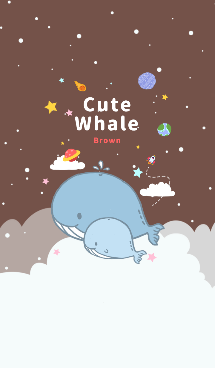 misty cat-Cute whale Galaxy Brown