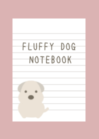 FLUFFY DOG NOTEBOOK-DUSTY PINKj