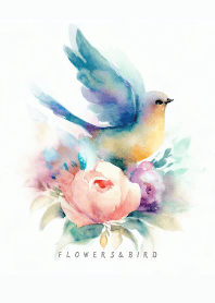 FLOWERS&BIRD-BLUE 26