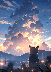 仰望夢幻般天空的貓。療癒您的心❤18