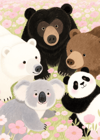 Kawaii Bear Gang in Pink field (JP)