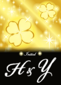 H&Y イニシャル 金運UP!ゴールドクローバー