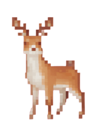 Deer Pixel Art Theme  BW 03