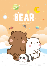 หมีสามตัว ริมทะเล สีส้ม