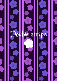 ダブルストライプ -Purple flowers-