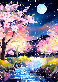 美しい夜桜の着せかえ#2082