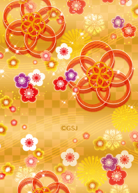 Happy Japanese flowers GOLD