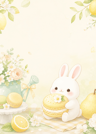 Lemon White Rabbit Pear Macaron