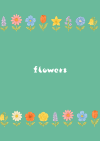 Flowers a la carte02 blue green