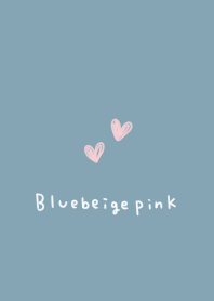 Blue beige and pink. heart.
