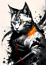 Ink wash cat samurai 5f8874