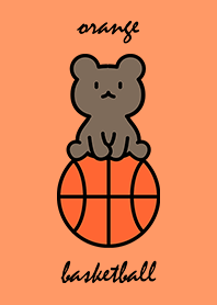 basketball and sitting bear cub orange.