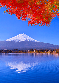 Beautiful autumn Mount Fuji from Japan