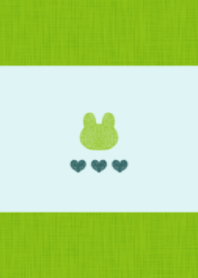 rabbit&heart.(light green&blue)