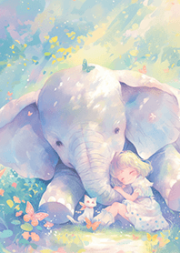 森林女孩&大象の相親相愛❤️