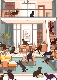 Leisurely-Cats playing at home 1.1
