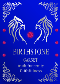 January garnet blue and silver JPN