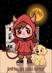 Devil Boy and Golden Retriver