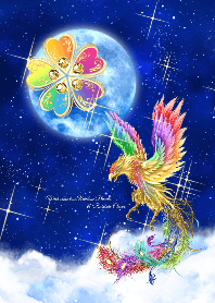全運気上昇★虹色鳳凰＆虹色クローバー✩