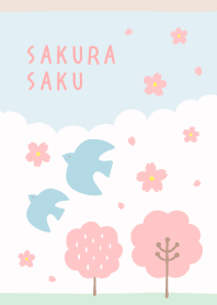 Cherry blossoms bloom/Blue&Beige