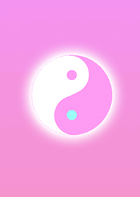 Yin & yang diagram light blue pink