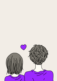 Boyfriend and girlfriend and purple
