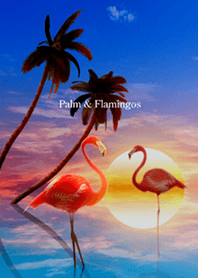 Palm & Flamingos