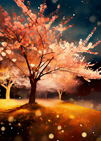 Beautiful night cherry blossoms#976