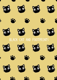 BLACK CAT AND FOOTPRINTSj-DUSTY YELLOW