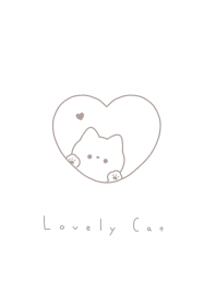 Cat in Heart(line)/WH,beigeline