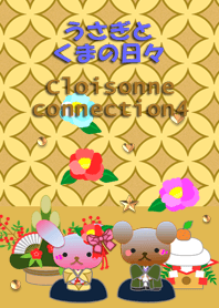 Rabbit and bear daily<Cloisonne4>