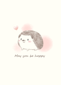 Hedgehog Wishing for Happiness -beige-