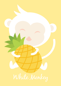 White monkey and pineapple