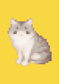 Cat Pixel Art Theme  Yellow 02
