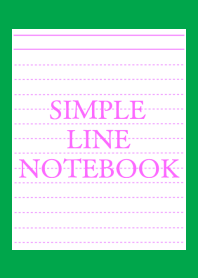 SIMPLE PINK LINE NOTEBOOKj-GREEN