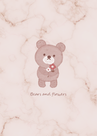 Bears and flowers pinkGreige06_2