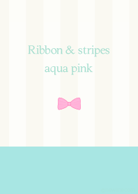 Ribbon & stipes aqua pink