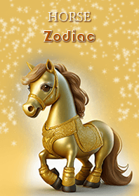 Horse golden Zodiac 12 sign
