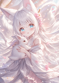 ⭐️櫻花狐狸女孩與小白兔❤️