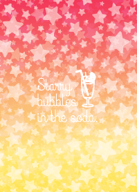 Starry bubbles in the soda pink-orange