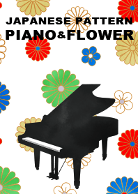 Japanese pattern piano & flower.
