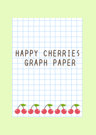 HAPPY CHERRIES GRAPH PAPER-YELLOW GREENj